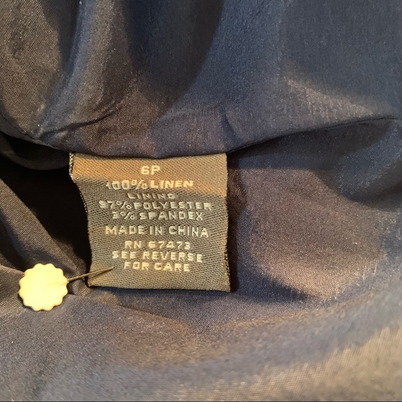 TAYLOR WOMENS 100% Linen DRESS SIZE PETITE 6 BLue SLEEVELESS ZIP A-LINED DRESS. - Picture 8 of 12